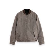 Снимка на SCOTCH&SODA MEN'S REVERSIBLE YARN-DYED PADDED BOMBER JACKET IN MEDIUM BROWN 1
