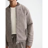 Снимка на SCOTCH&SODA MEN'S REVERSIBLE YARN-DYED PADDED BOMBER JACKET IN MEDIUM BROWN 7