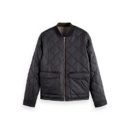 Снимка на SCOTCH&SODA MEN'S REVERSIBLE YARN-DYED PADDED BOMBER JACKET IN MEDIUM BROWN 4