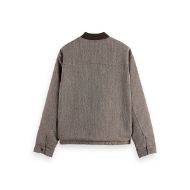 Снимка на SCOTCH&SODA MEN'S REVERSIBLE YARN-DYED PADDED BOMBER JACKET IN MEDIUM BROWN 2