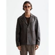 Снимка на SCOTCH&SODA MEN'S VINTAGE LEATHER BLAZER IN DARK BROWN 4