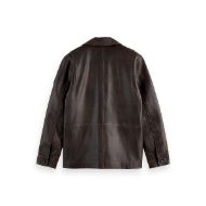 Снимка на SCOTCH&SODA MEN'S VINTAGE LEATHER BLAZER IN DARK BROWN 2