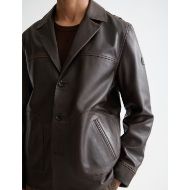 Снимка на SCOTCH&SODA MEN'S VINTAGE LEATHER BLAZER IN DARK BROWN 6