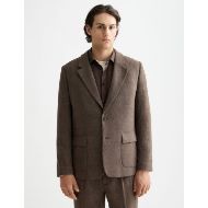 Снимка на SCOTCH&SODA MEN'S YARN-DYED WOOL BLEND RELAXED FIT BLAZER IN DARK BROWN 4