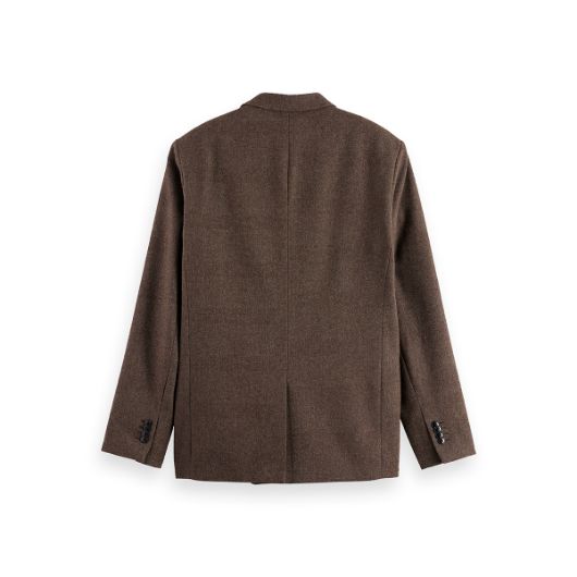 Показвай детайлите за SCOTCH&SODA MEN'S YARN-DYED WOOL BLEND RELAXED FIT BLAZER IN DARK BROWN 2 - FanPoint Снимка на SCOTCH&SODA MEN'S YARN-DYED WOOL BLEND RELAXED FIT BLAZER IN DARK BROWN 2