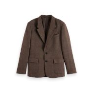 Снимка на SCOTCH&SODA MEN'S YARN-DYED WOOL BLEND RELAXED FIT BLAZER IN DARK BROWN 1