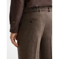 Снимка на SCOTCH&SODA MEN'S YARN-DYED WOOL BLEND RELAXED STRAIGHT PLEATED CHINO IN DARK BROWN 6