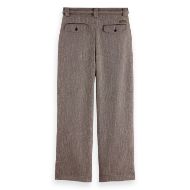 Снимка на SCOTCH&SODA MEN'S HERRINGBONE YARN-DYED PLEATED BAGGY FIT CHINO IN MEDIUM BROWN 2