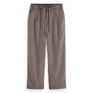 Снимка на SCOTCH&SODA MEN'S HERRINGBONE YARN-DYED PLEATED BAGGY FIT CHINO IN MEDIUM BROWN 1