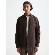Снимка на SCOTCH&SODA MEN'S STRIPED SLIM FIT POPLIN SHIRT IN DARK BROWN 4