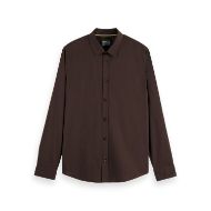Снимка на SCOTCH&SODA MEN'S STRIPED SLIM FIT POPLIN SHIRT IN DARK BROWN 1