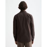 Снимка на SCOTCH&SODA MEN'S STRIPED SLIM FIT POPLIN SHIRT IN DARK BROWN 5