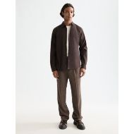 Снимка на SCOTCH&SODA MEN'S STRIPED SLIM FIT POPLIN SHIRT IN DARK BROWN 7