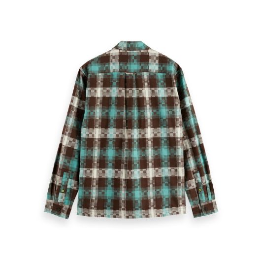 Show details for SCOTCH&SODA MEN'S ABSTRACT CHECK RELAXED FIT SHIRT IN GREEN 2 - FanPoint Picture of SCOTCH&SODA MEN'S ABSTRACT CHECK RELAXED FIT SHIRT IN GREEN 2