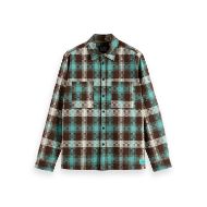 Снимка на SCOTCH&SODA MEN'S ABSTRACT CHECK RELAXED FIT SHIRT IN GREEN 1