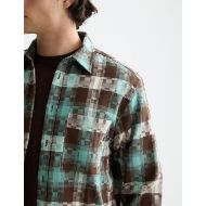 Снимка на SCOTCH&SODA MEN'S ABSTRACT CHECK RELAXED FIT SHIRT IN GREEN 6