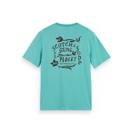 Снимка на SCOTCH&SODA MEN'S REGULAR FIT FRONT + BACK AW T-SHIRT IN DARK GREEN 2