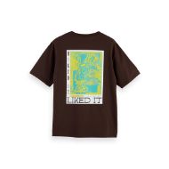 Снимка на SCOTCH&SODA MEN'S RELAXED FIT FRONT + BACK AW T-SHIRT IN MEDIUM BROWN 2