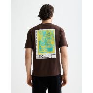 Снимка на SCOTCH&SODA MEN'S RELAXED FIT FRONT + BACK AW T-SHIRT IN MEDIUM BROWN 5