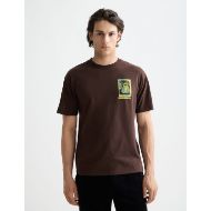 Снимка на SCOTCH&SODA MEN'S RELAXED FIT FRONT + BACK AW T-SHIRT IN MEDIUM BROWN 4