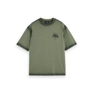 Снимка на SCOTCH&SODA MEN'S LOOSE FIT GARMENT DYE AW T-SHIRT IN DARK GREEN 1