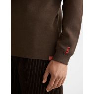 Снимка на SCOTCH&SODA MEN'S MERINO DOUBLE FACE DROPPED SHOULDER CREWNECK IN DARK BROWN 6