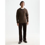 Снимка на SCOTCH&SODA MEN'S MERINO DOUBLE FACE DROPPED SHOULDER CREWNECK IN DARK BROWN 7