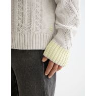 Снимка на SCOTCH&SODA MEN'S V-NECK CHUNKY CABLE LOOSE FIT PULLOVER IN MEDIUM BEIGE 6