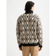 Picture of SCOTCH&SODA MEN'S ARGYLES JACQUARD DROPPED SHOULDER PULLOVER IN MEDIUM BROWN 5