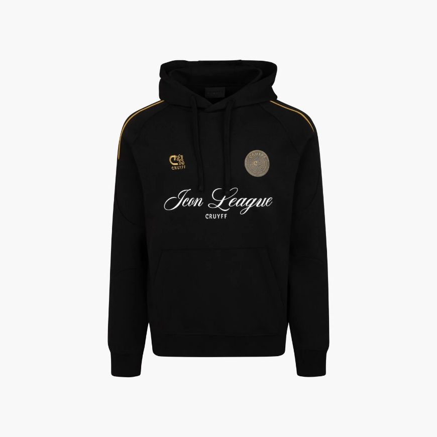 Picture of CRUYFF MEN'S ICON LEAGUE HOODIE IN BLACK/GOLD