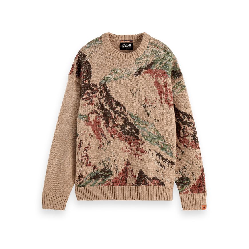 Picture of SCOTCH&SODA MEN'S MOUNTAIN LOOSE FIT PULLOVER IN MEDIUM BROWN