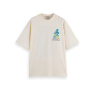 Снимка на SCOTCH&SODA MEN'S LOOSE FIT FRONT AND BACK ARTWORK T-SHIRT IN WHITE 1