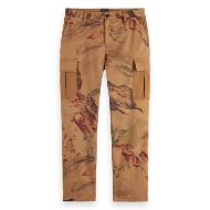Снимка на SCOTCH&SODA MEN'S HARPER-PRINTED GARMENT-DYED COTTON BLEND LOOSE TAPERED CARGO IN MEDIUM BROWN 1