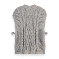 Снимка на SCOTCH&SODA WOMEN'S CABLE STITCH SPENCER IN LIGHT GREY MELANGE 2