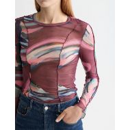 Снимка на SCOTCH&SODA WOMEN'S ALL OVER PRINTED MESH LONG SLEEVE T-SHIRT IN ABSTRACT MOUNTAIN 6