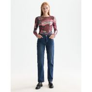 Снимка на SCOTCH&SODA WOMEN'S ALL OVER PRINTED MESH LONG SLEEVE T-SHIRT IN ABSTRACT MOUNTAIN 7