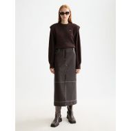 Снимка на SCOTCH&SODA WOMEN'S SHOULDER DETAIL CREW NECK PULLOVER IN CHOCOLATE PLUM 7