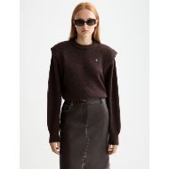 Снимка на SCOTCH&SODA WOMEN'S SHOULDER DETAIL CREW NECK PULLOVER IN CHOCOLATE PLUM 4
