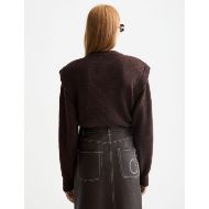 Снимка на SCOTCH&SODA WOMEN'S SHOULDER DETAIL CREW NECK PULLOVER IN CHOCOLATE PLUM 5
