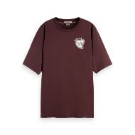 Снимка на SCOTCH&SODA WOMEN'S ARTWORK LOOSE FIT T-SHIRT IN CHOCOLATE PLUM 1