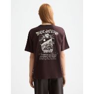 Снимка на SCOTCH&SODA WOMEN'S ARTWORK LOOSE FIT T-SHIRT IN CHOCOLATE PLUM 5