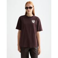 Снимка на SCOTCH&SODA WOMEN'S ARTWORK LOOSE FIT T-SHIRT IN CHOCOLATE PLUM 4