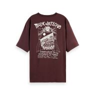 Снимка на SCOTCH&SODA WOMEN'S ARTWORK LOOSE FIT T-SHIRT IN CHOCOLATE PLUM 2