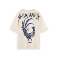 Снимка на SCOTCH&SODA WOMEN'S WASHED ARTWORK LOOSE FIT T-SHIRT IN EGGNOG 2