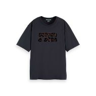 Снимка на SCOTCH&SODA WOMEN'S LOOSE FIT T-SHIRT WITH LEOPARD ARTWORK IN METEORITE 1