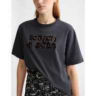 Снимка на SCOTCH&SODA WOMEN'S LOOSE FIT T-SHIRT WITH LEOPARD ARTWORK IN METEORITE 6
