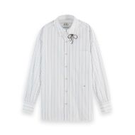 Снимка на SCOTCH&SODA WOMEN'S GIRLFRIEND SHIRT IN BRIGHT WHITE / FADED DENIM STRIPE 1