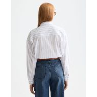 Снимка на SCOTCH&SODA WOMEN'S GIRLFRIEND SHIRT IN BRIGHT WHITE / FADED DENIM STRIPE 5