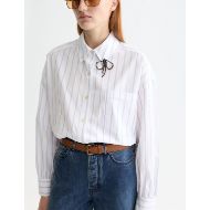 Снимка на SCOTCH&SODA WOMEN'S GIRLFRIEND SHIRT IN BRIGHT WHITE / FADED DENIM STRIPE 6