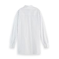 Снимка на SCOTCH&SODA WOMEN'S GIRLFRIEND SHIRT IN BRIGHT WHITE / FADED DENIM STRIPE 2